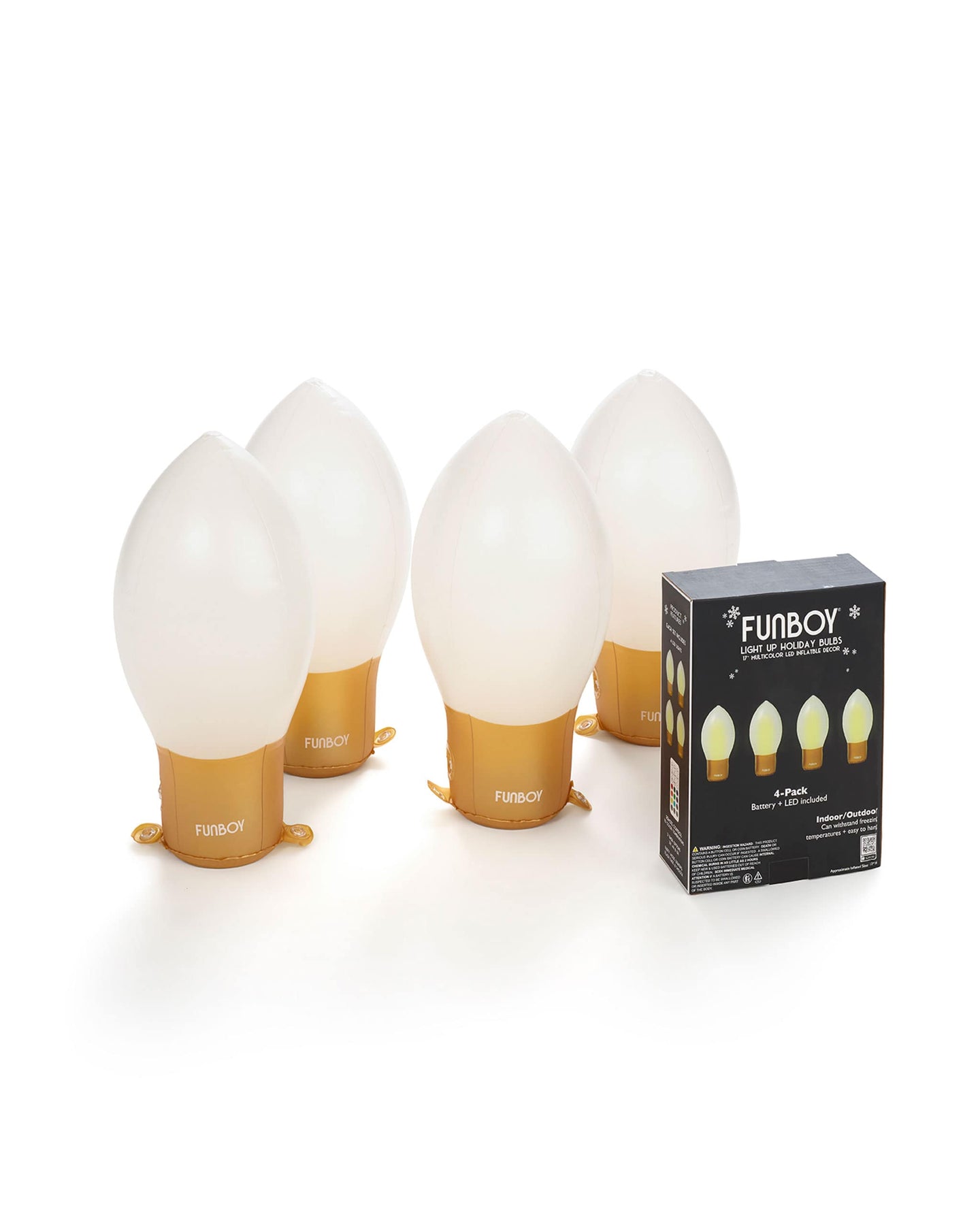 Inflatable Light Up Christmas Bulb Decor - 4 Pack