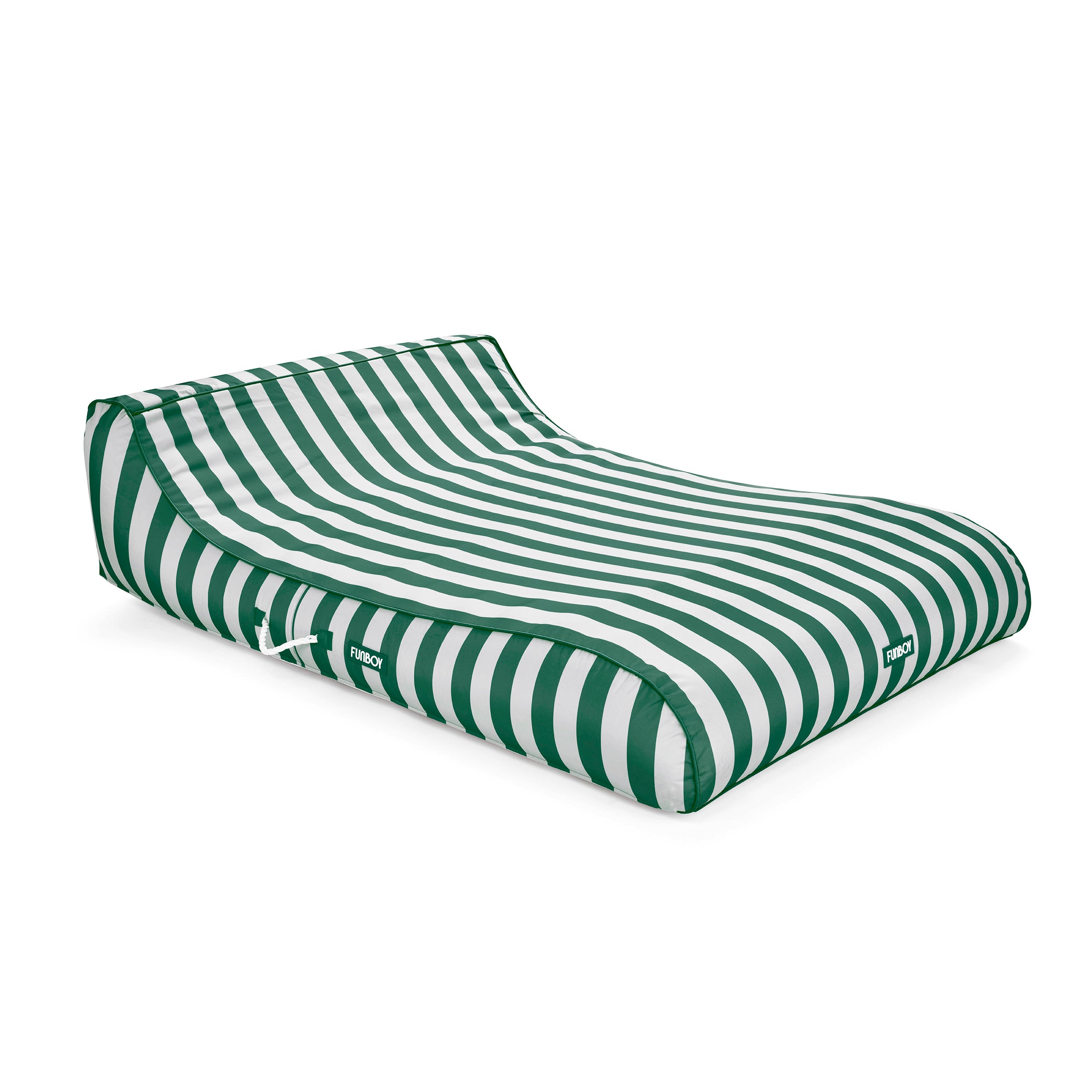 Green Cabana Stripe fabric Floating Lounger