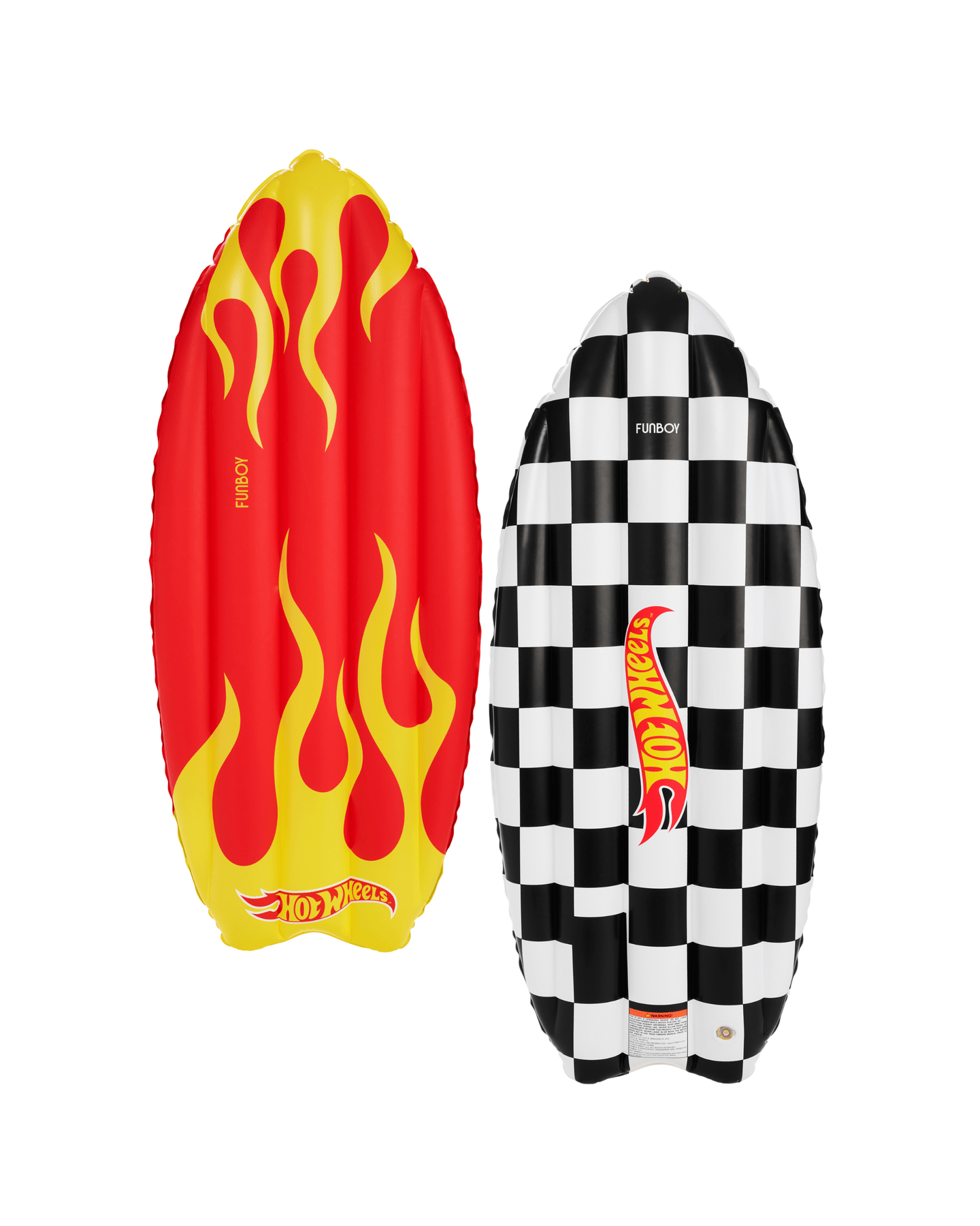 FUNBOY x Hot Wheels Checkered Flame Surfboard (Reversible) Pool Float