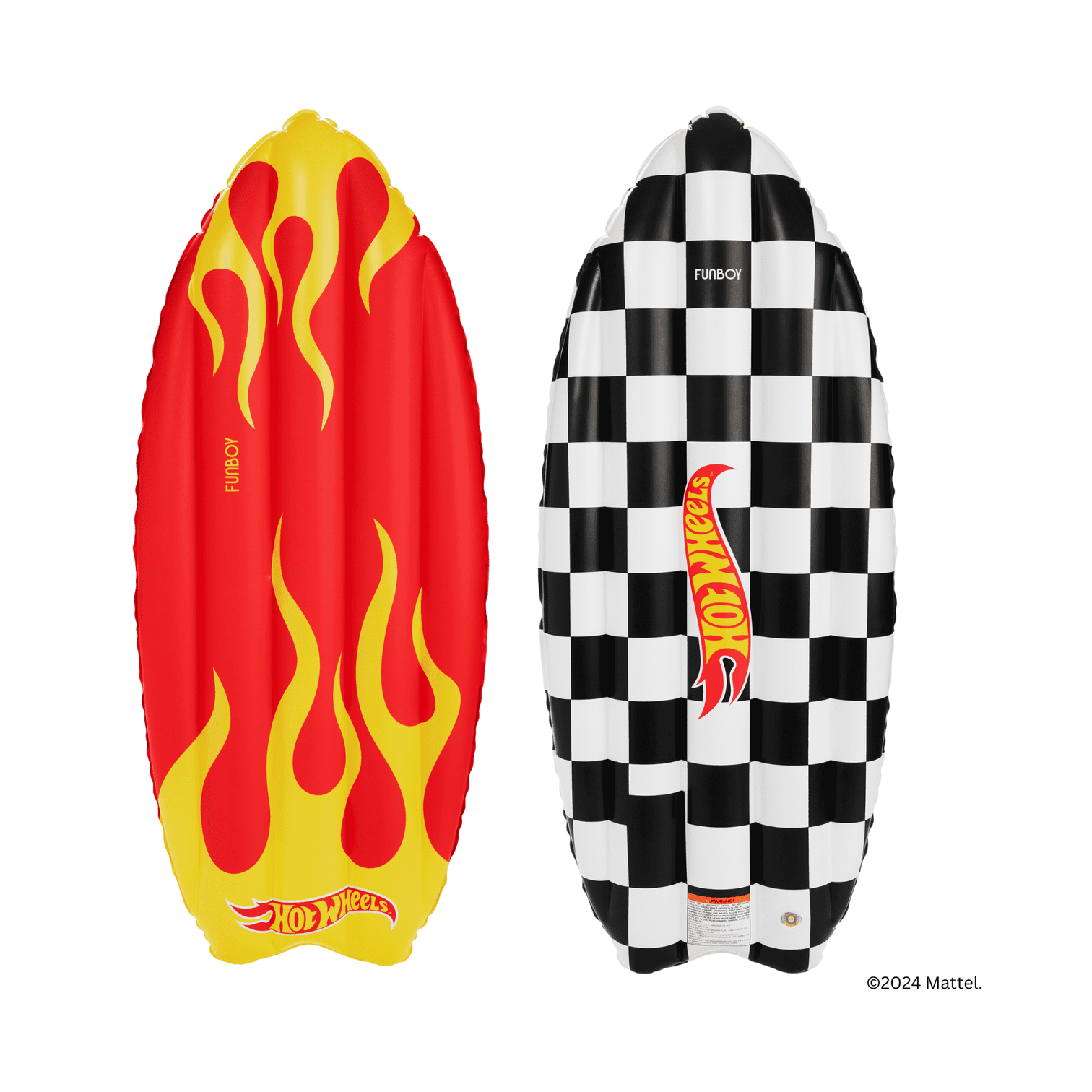 Checkered Pool Inflatable Hot Wheels Checkered Flame Surfboard Pool Float - FUNBOY
