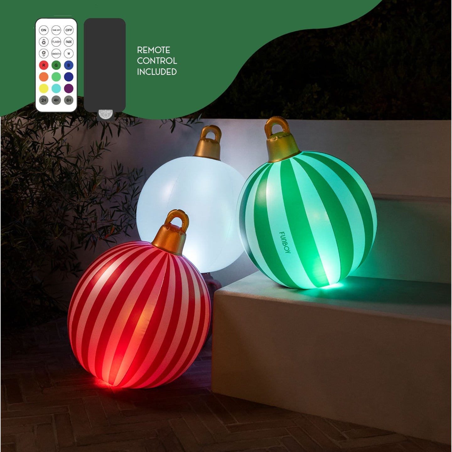 Holiday Decor - Light Up LED Inflatable Christmas Ornaments 