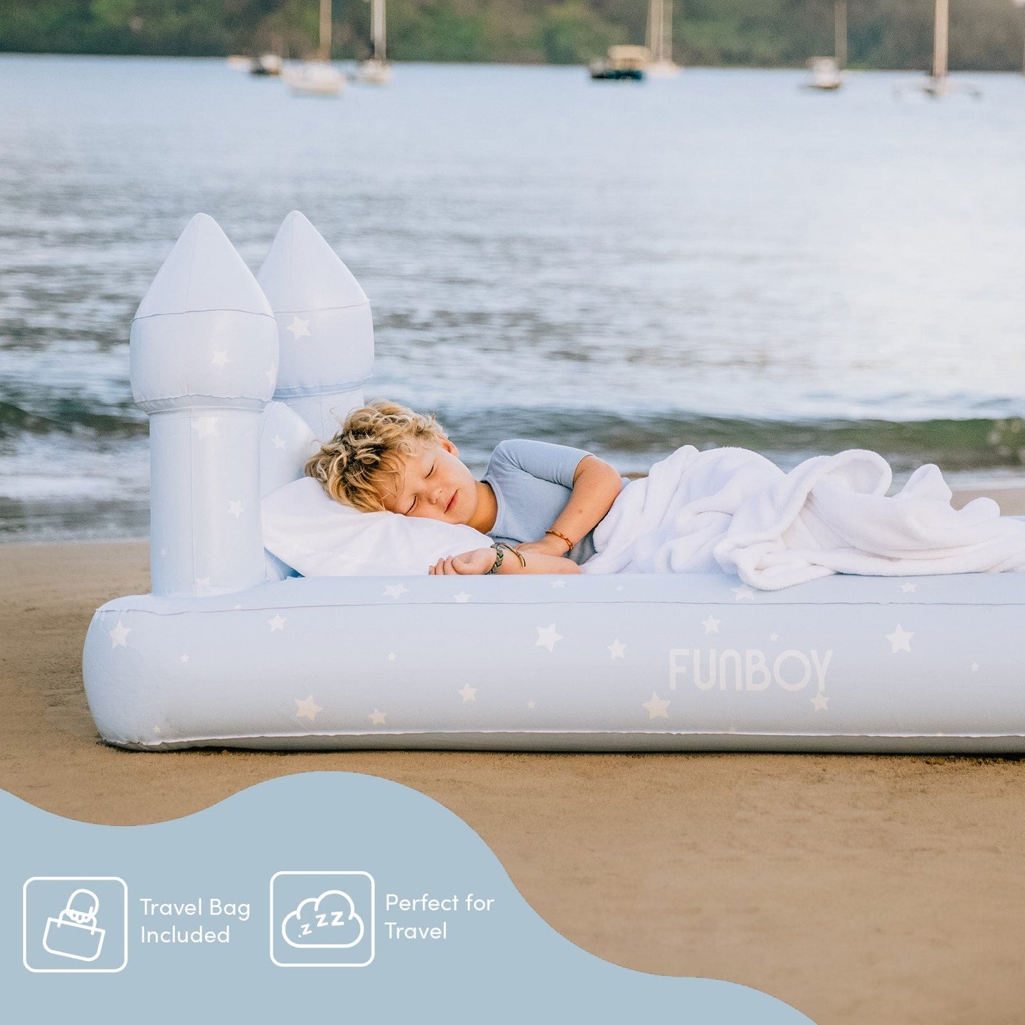 Blue Castle Air Mattress - Kids Sleepover Bed