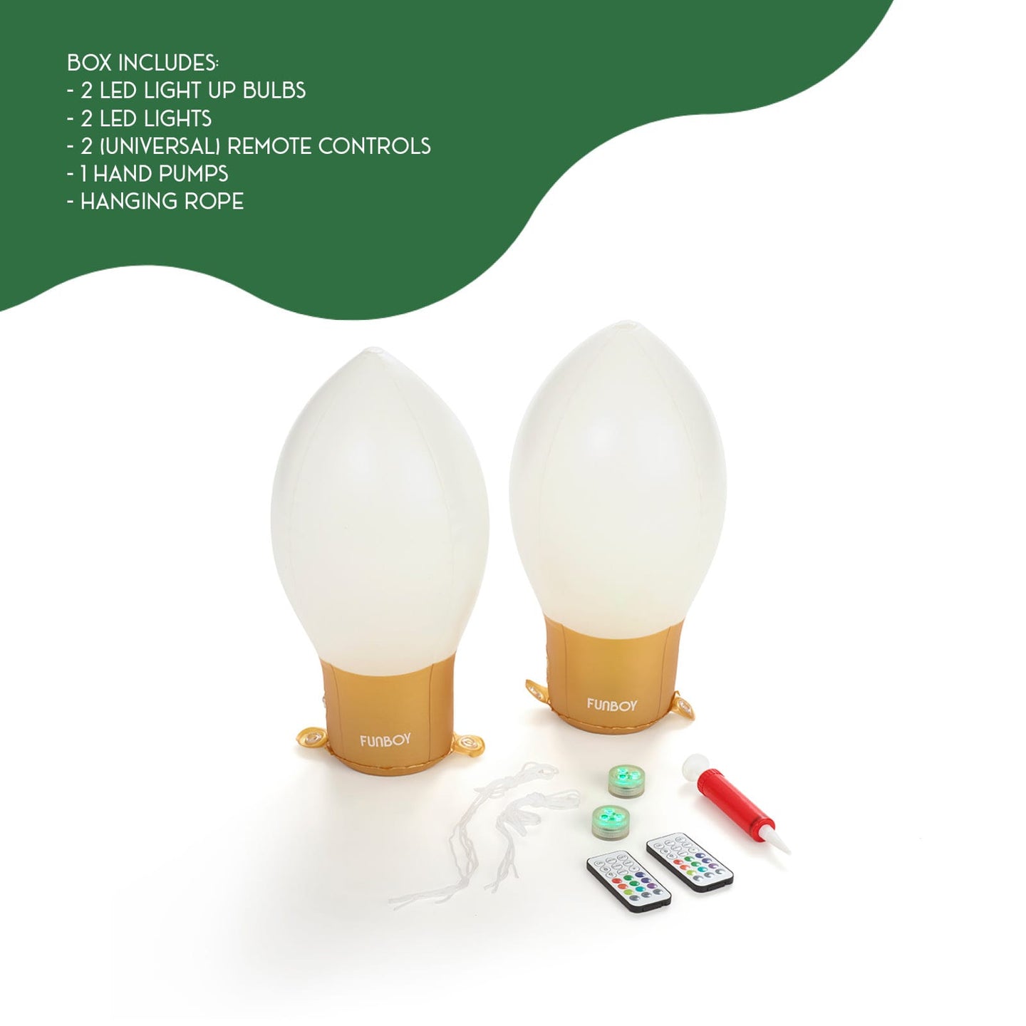 Inflatable Light Up Christmas Bulb Decor - 2 Pack