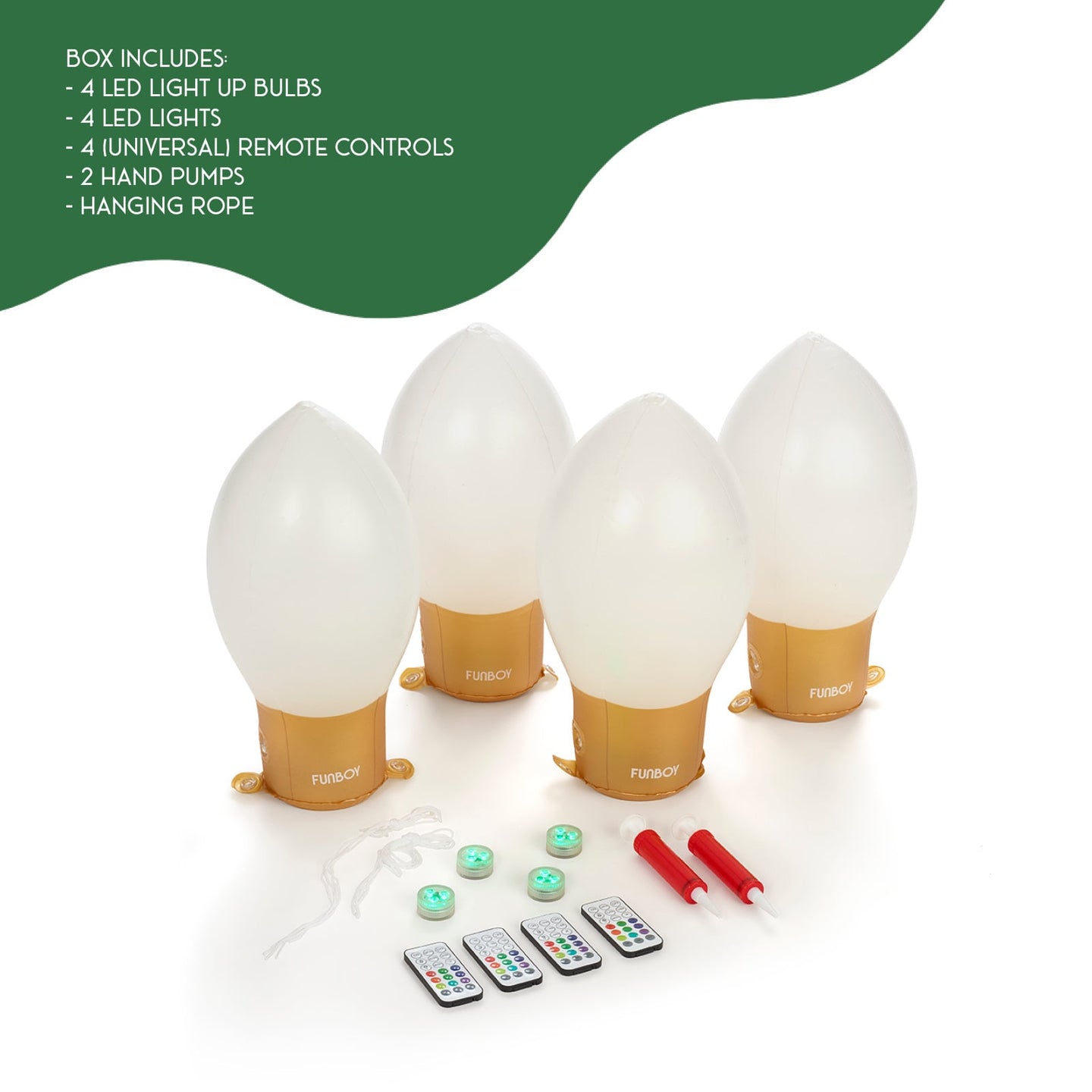 Inflatable Light Up Christmas Bulb Decor - 4 Pack