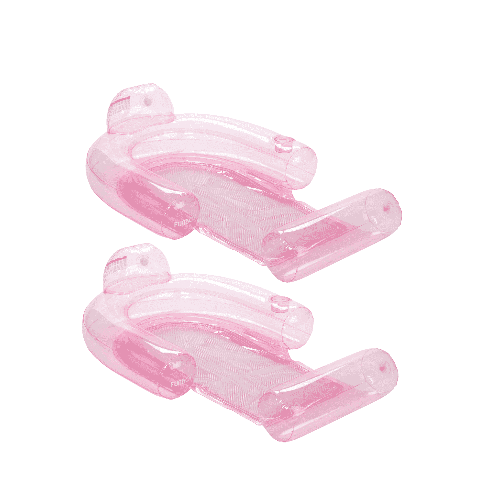 Clear Pink Mesh Lounger Pool Float - 2 Pack