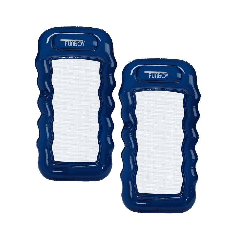 Mesh Pool Float Lounger, Navy Blue - 2 Pack - FUNBOY