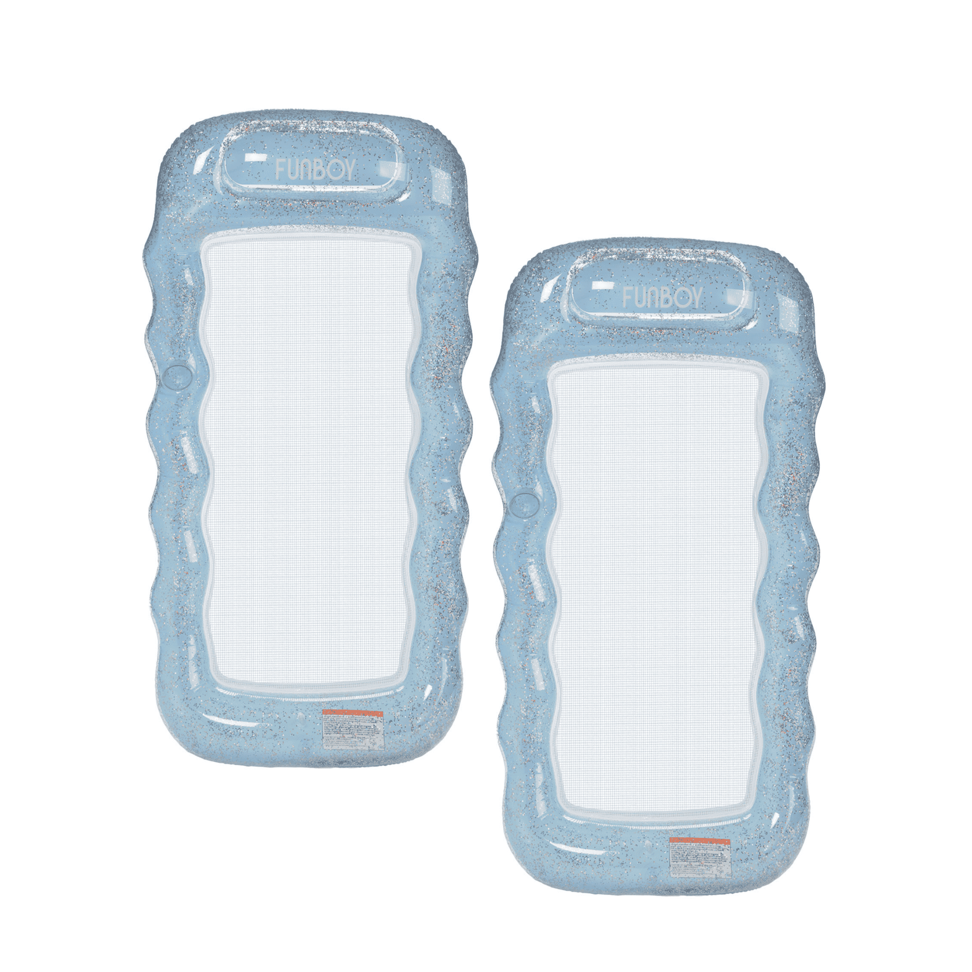 Transparent Pool Float Mesh Mesh Pool Float Lounger, Clear Blue, 2-Pack - FUNBOY