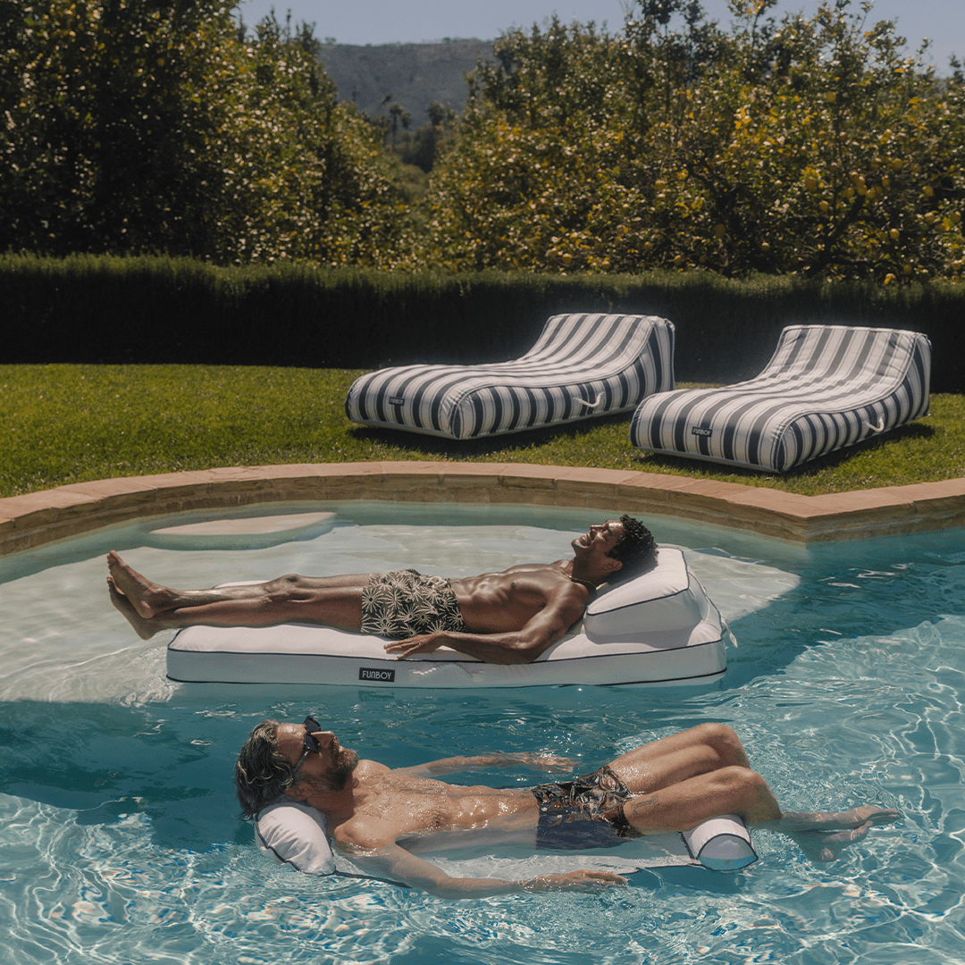 Fabric Classic Mat Lounger Pool Float - Classic White - FUNBOY