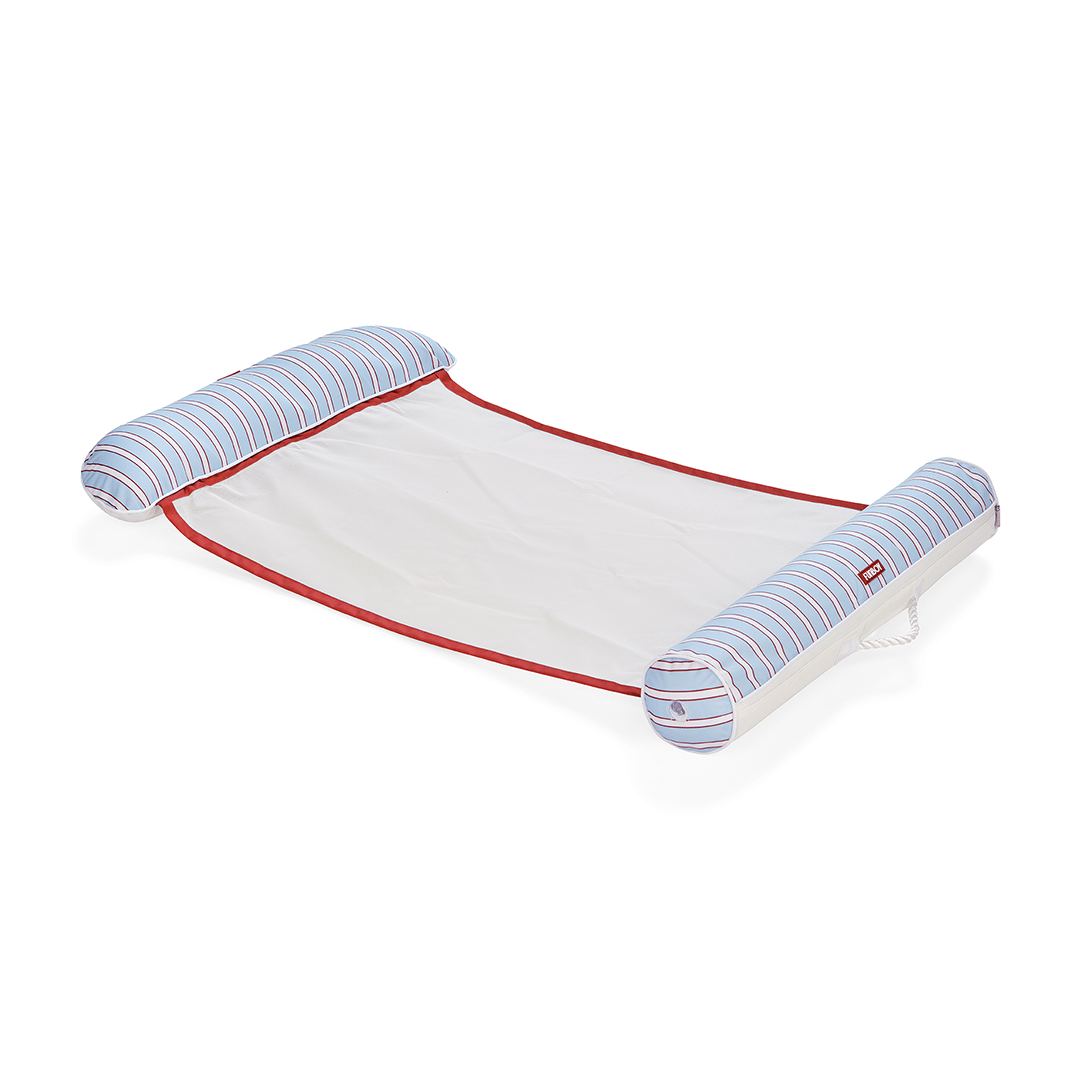 Premium Fabric Pool Hammock Blue White & Red Stripe - FUNBOY