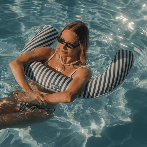 Luxury Fabric Cover Noodle, Green Cabana Stripe - FUNBOY