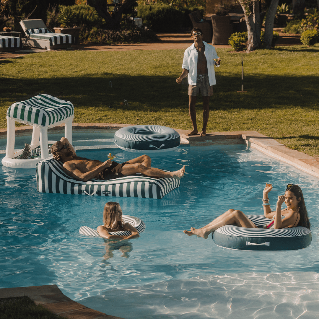 Fabric Covered Pool Noodle - Green Stripe - FUNBOY