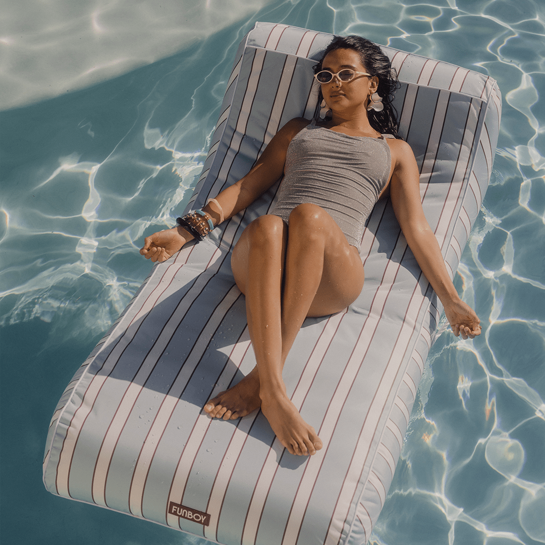 Fabric Covered Pool Float Blue, White and Red