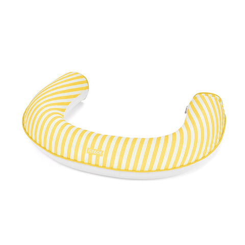 Yellow and white striped noodle float