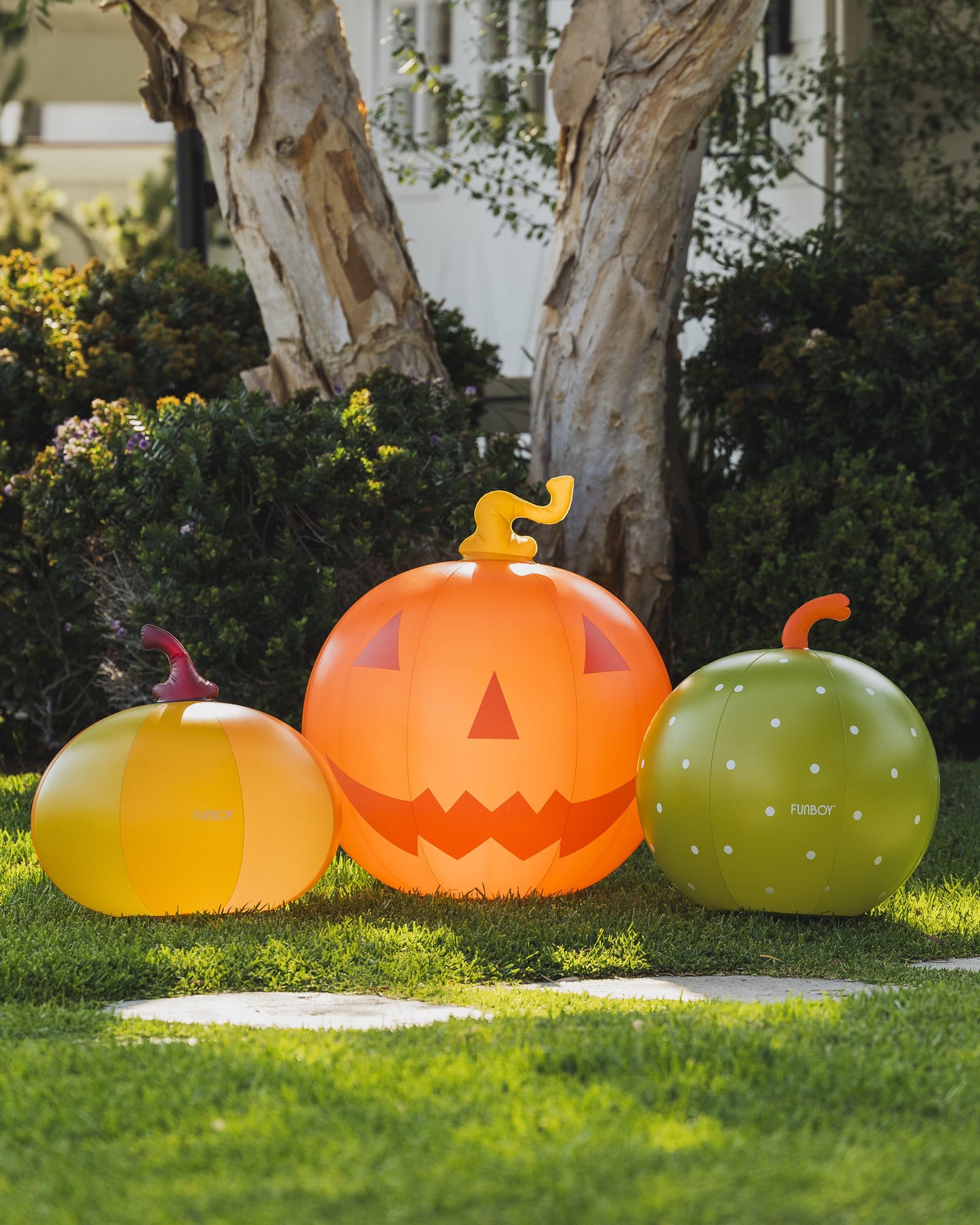 Inflatable Light Up Halloween Decor - Color Pumpkins 3 Pack