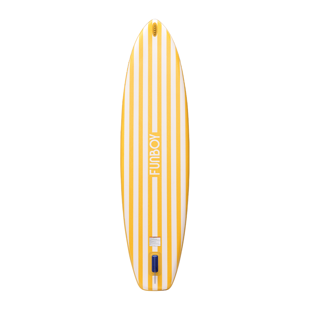 11"6' Yellow & White Cabana Striped Inflatable Stand Up Paddle Board