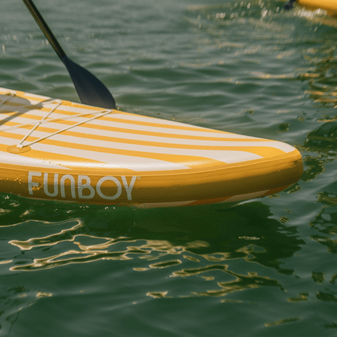 11"6' Yellow & White Cabana Striped Inflatable Stand Up Paddle Board