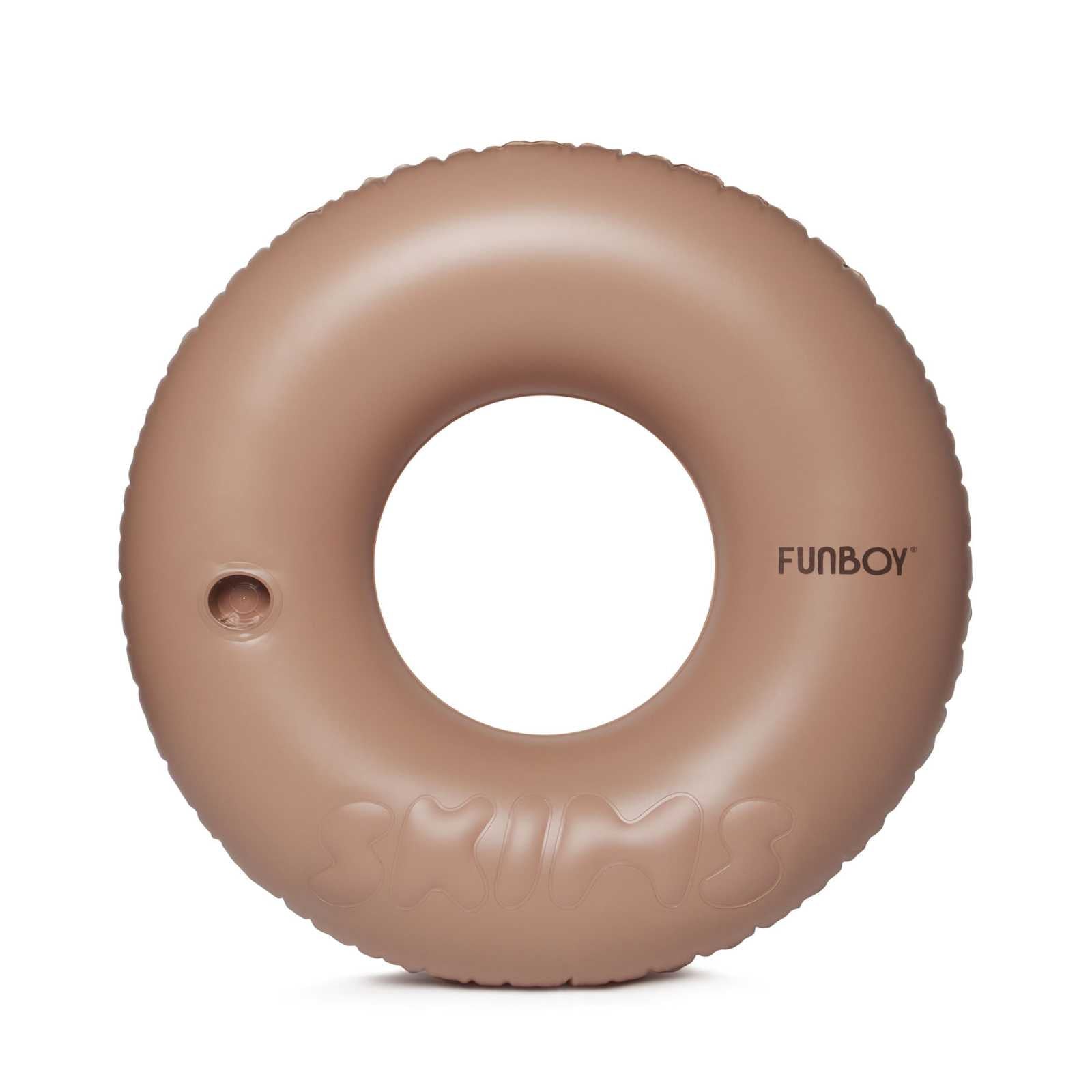 SKIMS embossed FUNBOY tube float with cup holder