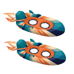 Kids Snow Sled Groovy Rocket - 2 Packet - FUNBOY Kids Snow Sled Groovy Rocket - 2 Packet - FUNBOY