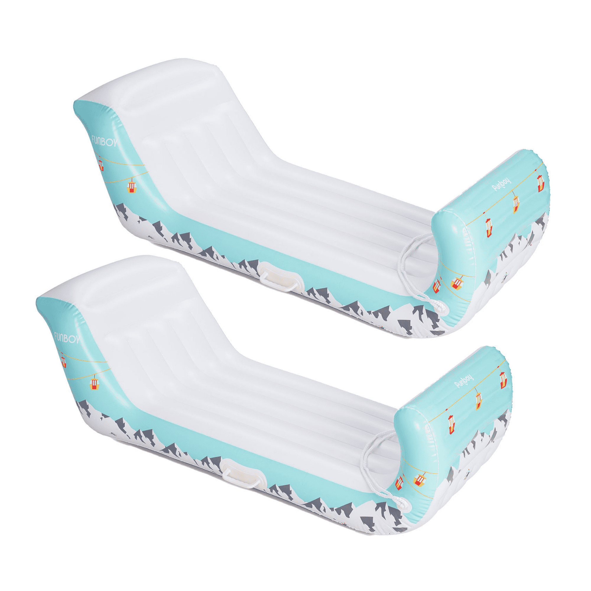 Inflatable Alpine Winter Snow Sleigh, 2-Pack - FUNBOY