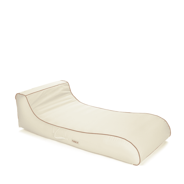 Fabric Covered Pool Float - Cream Sunbed Lounger - FUNBOY