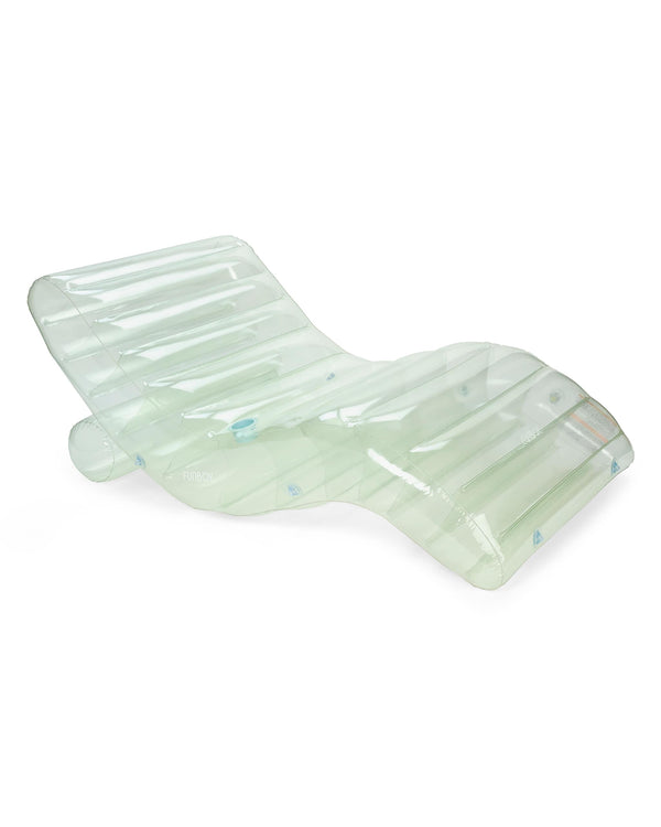 Clear Seaglass Chaise Lounger Pool Float - FUNBOY