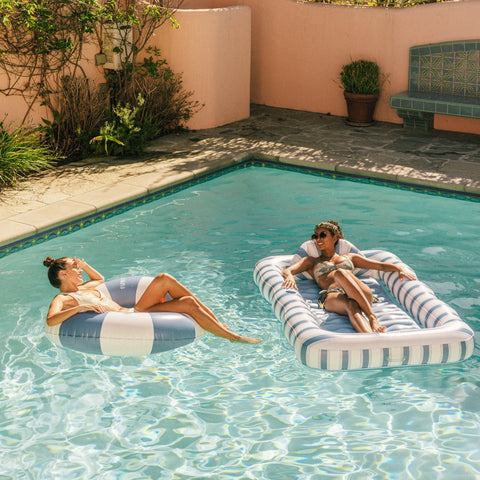 Denim Blue Pool Float Tube in Water