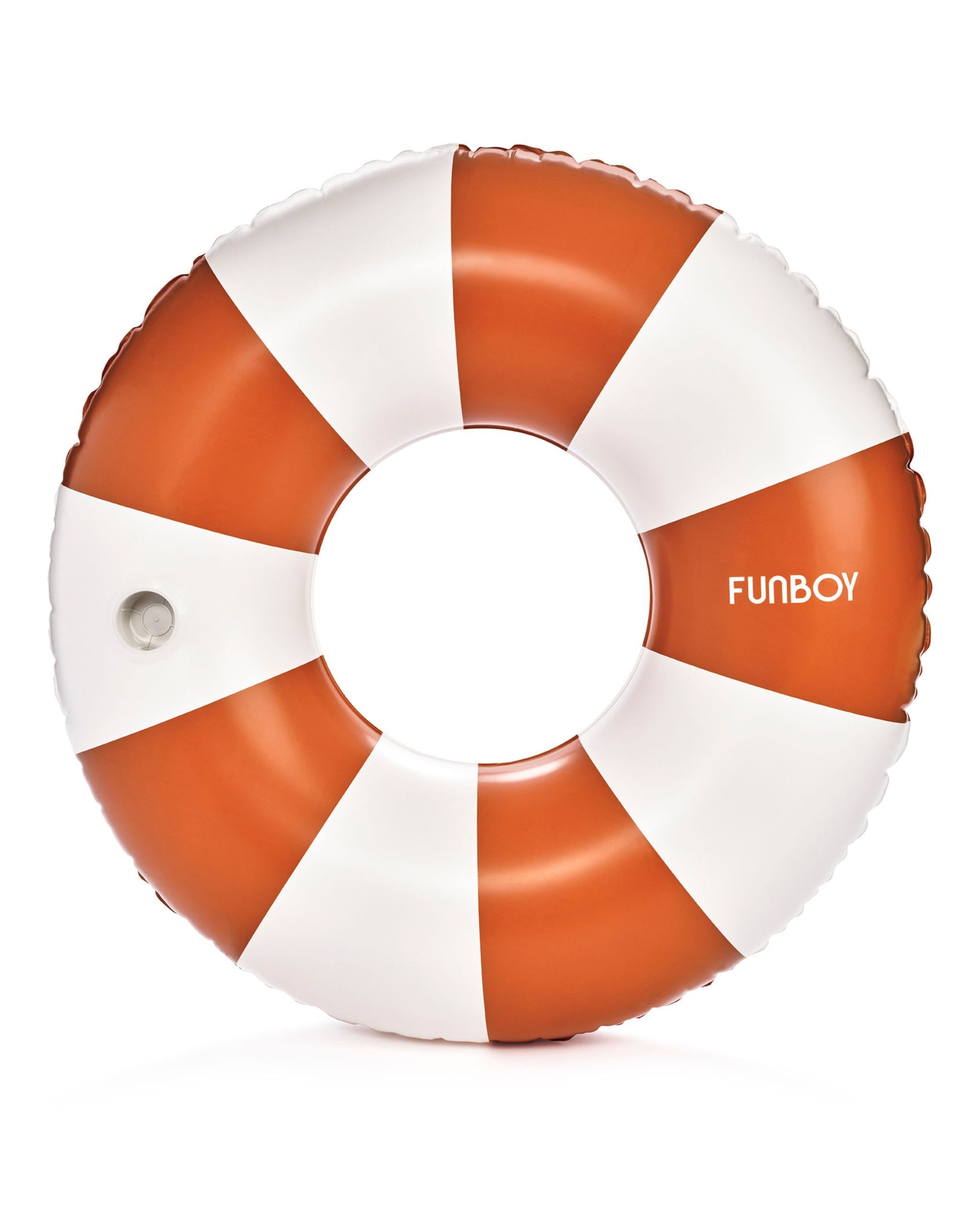 Large Pool Tube Float: Burnt Orange & White Stripes, 48