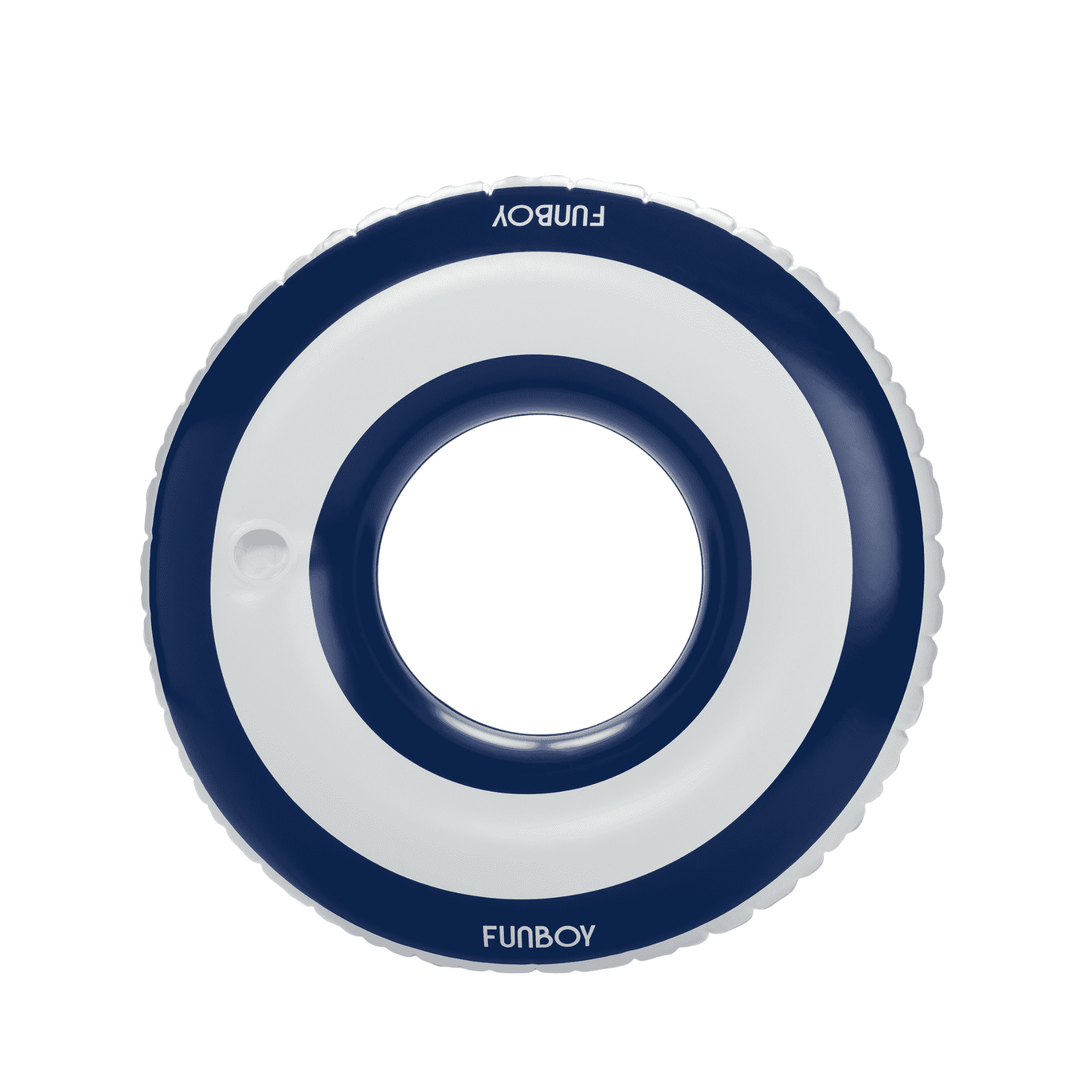 Pool Tube Float: Navy Blue & White, Striped - FUNBOY