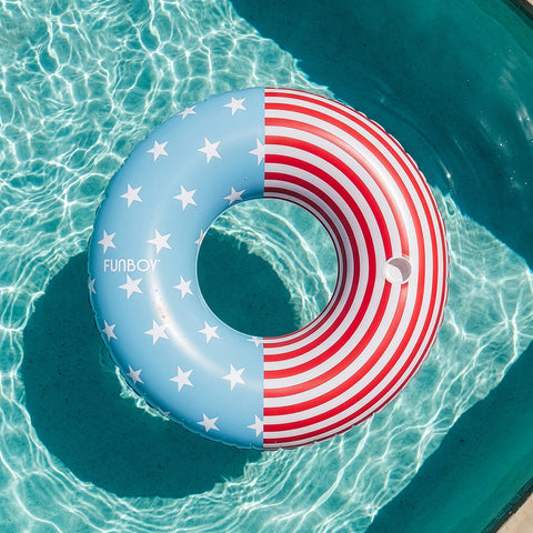 Red white blue tube float
