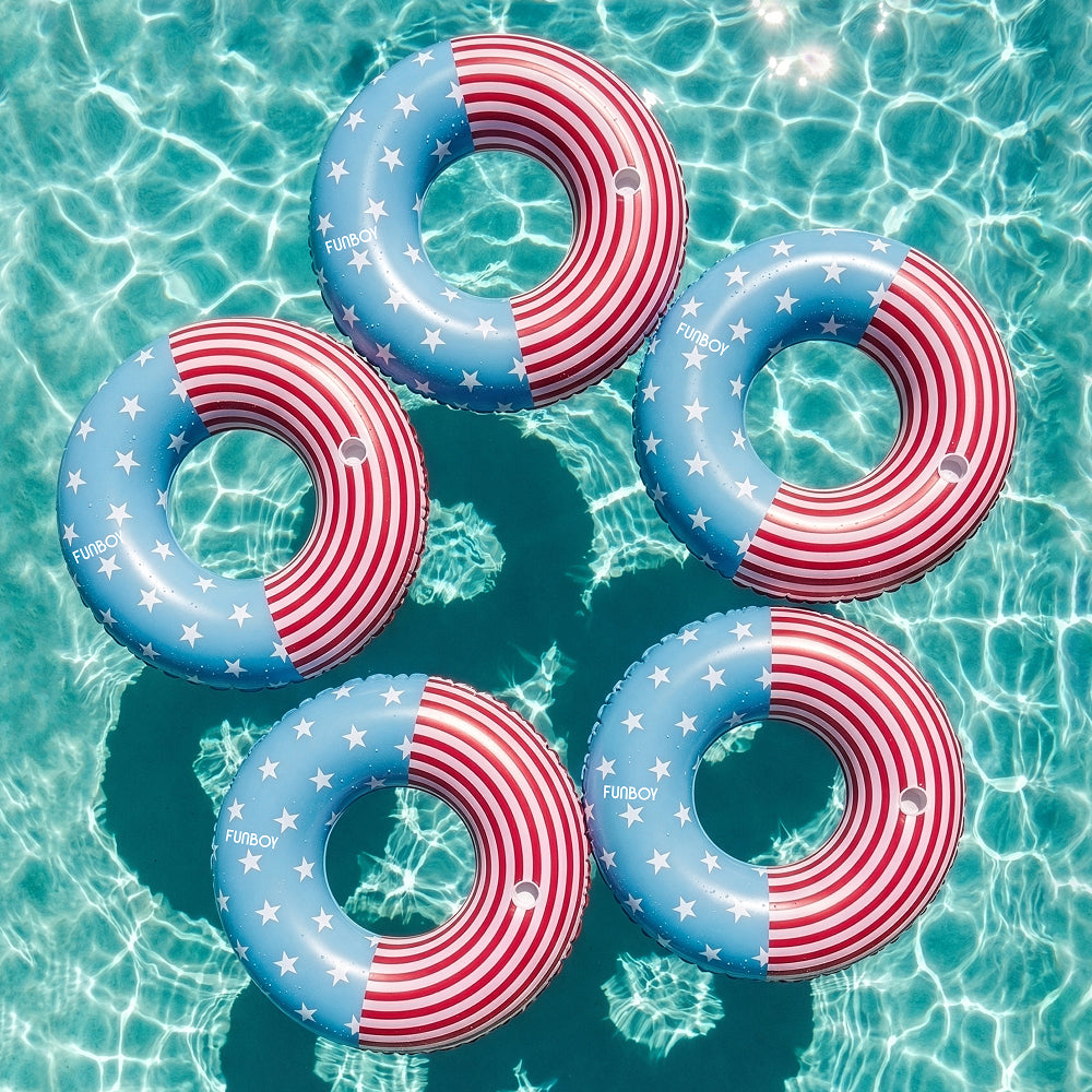 Red white blue tube float