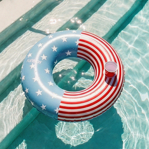 Red white blue tube float