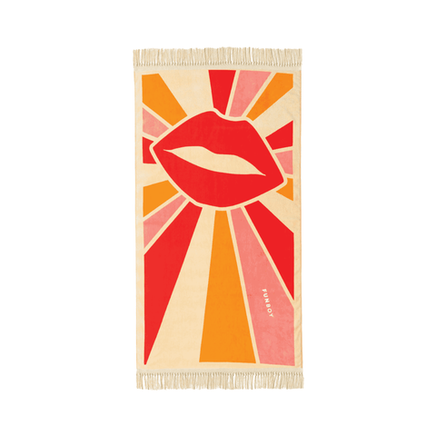 Funboy Disco Shag Lip Beach Towel