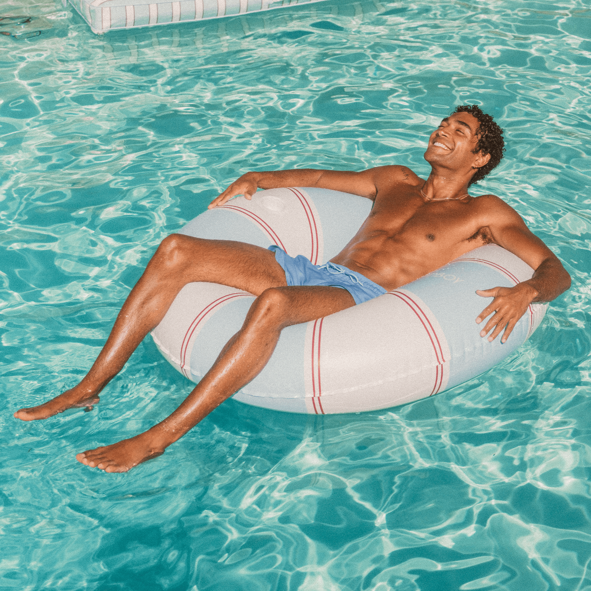 Red & Blue Striped Vintage Lux Tube Float