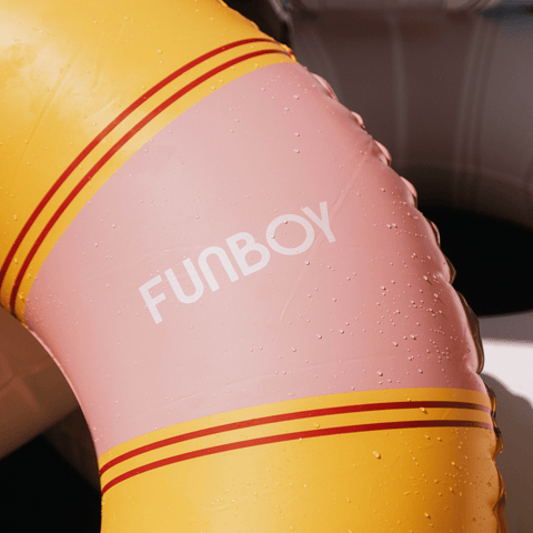 Pink and Yellow Orange Vintage striped tube float