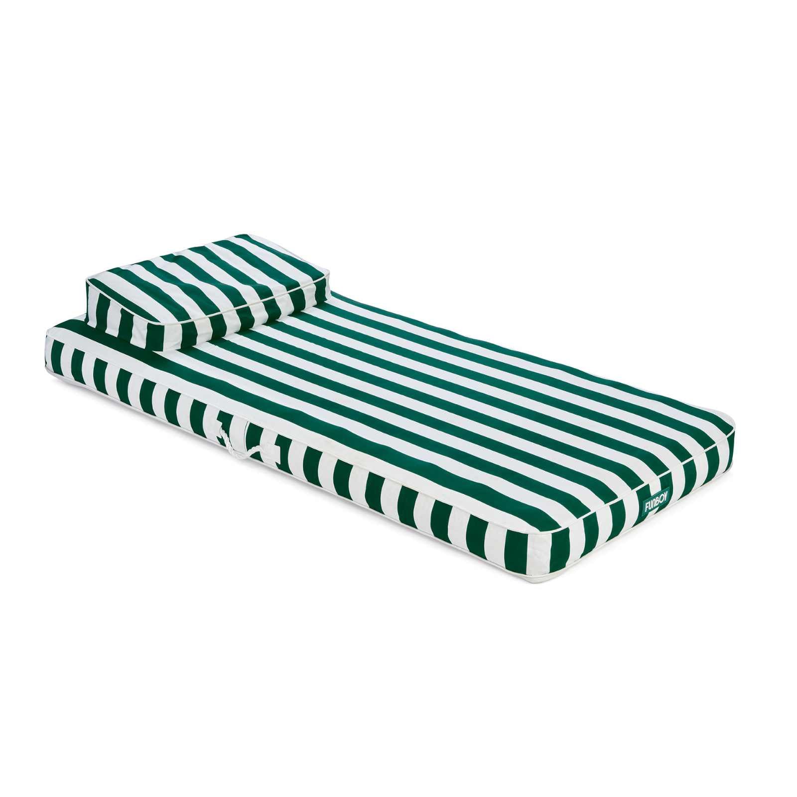 Green Fabric Lounger against white background