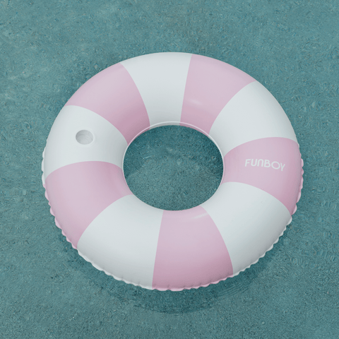 Giant Vintage Purple Stripe Inflatable Pool Float  with Cup Holder 48"