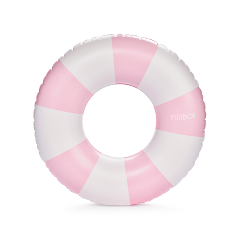 Vintage Pink Stripe Inflatable Kids Pool Float Tube 34" | Pool Floats for Kids |Inner Tube Swimming Pool Toys Swim Rings | Swimming Pool Accessories & Pool Lounger Float for Pool Party & Summer
