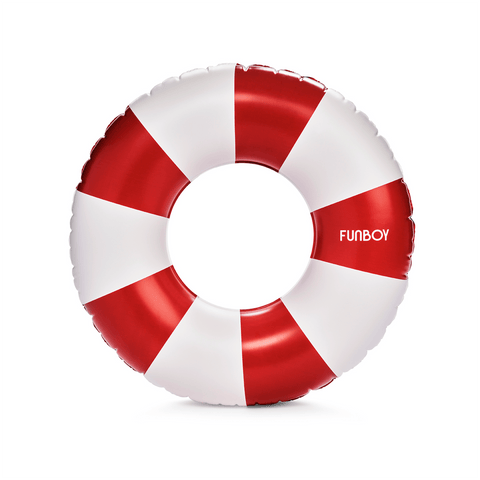 Vintage Red Stripe Inflatable Kids Pool Float Tube 34"