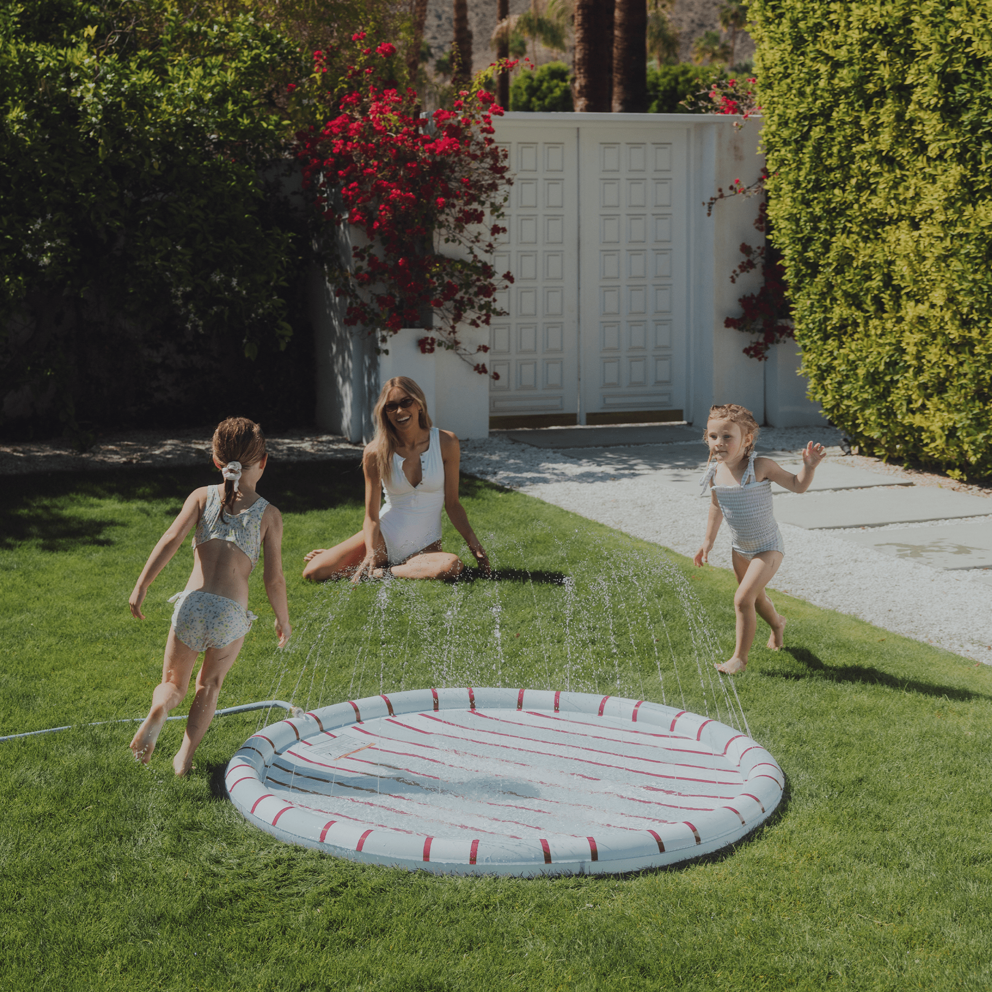 Classic Striped Splash Pad – 64" Summer Water Fun for Kids