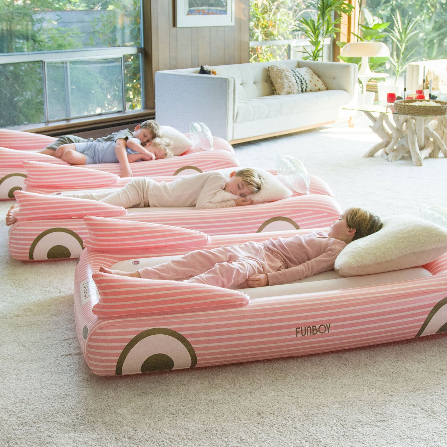 Pink Convertible Kids Sleepover Air Mattress