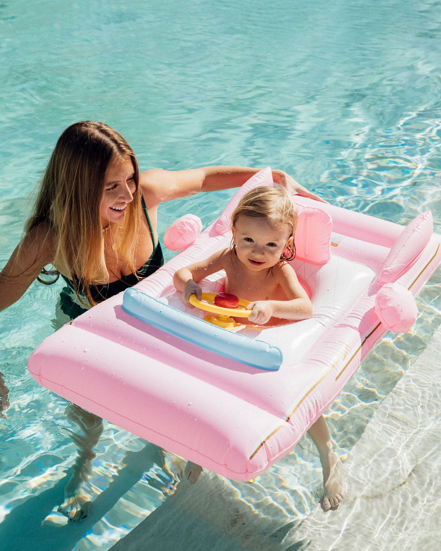 Pink Car Baby Float w/ Shade