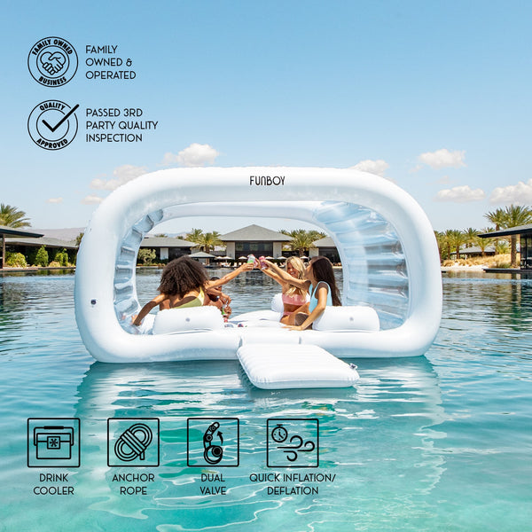 Giant Floating Cabana, 4-Person Luxury Pool Float FUNBOY