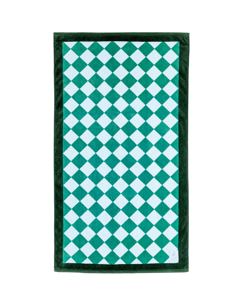 Funboy Green Checked Beach Towel