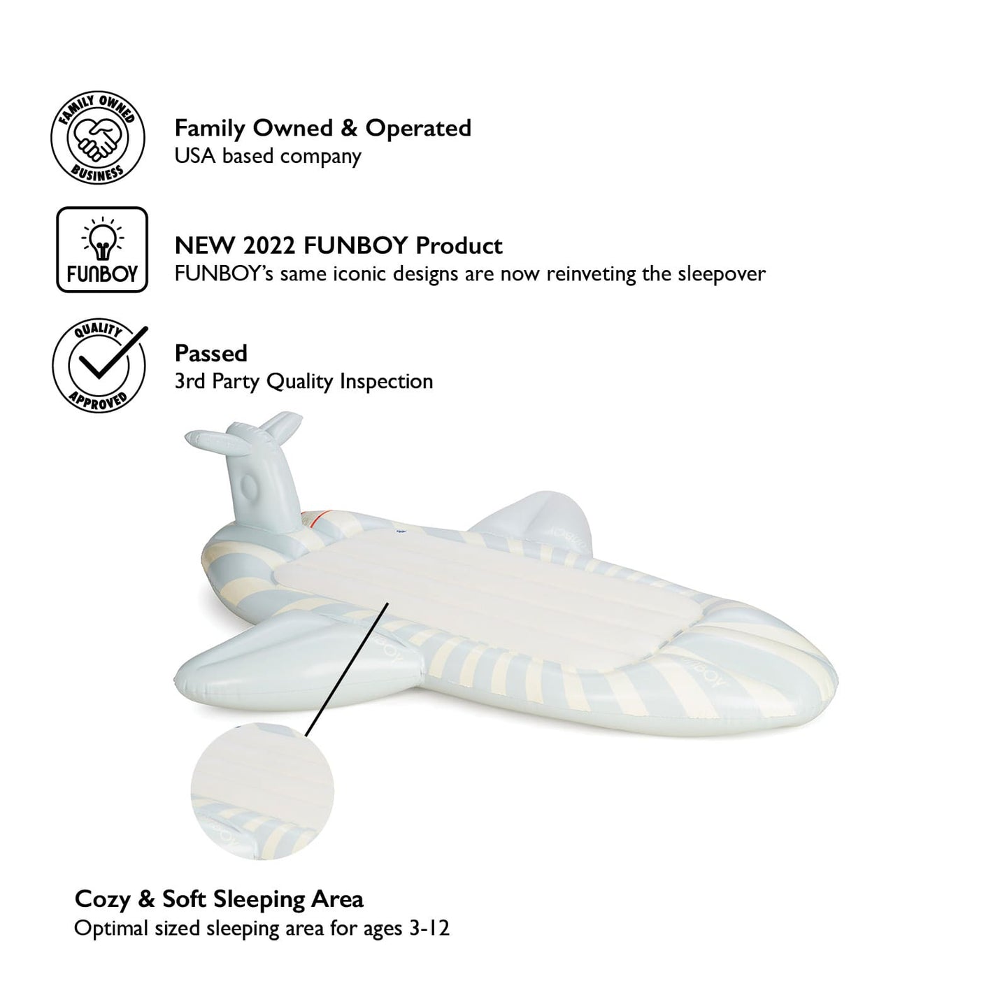 Airplane Kids Sleepover Air Mattress 