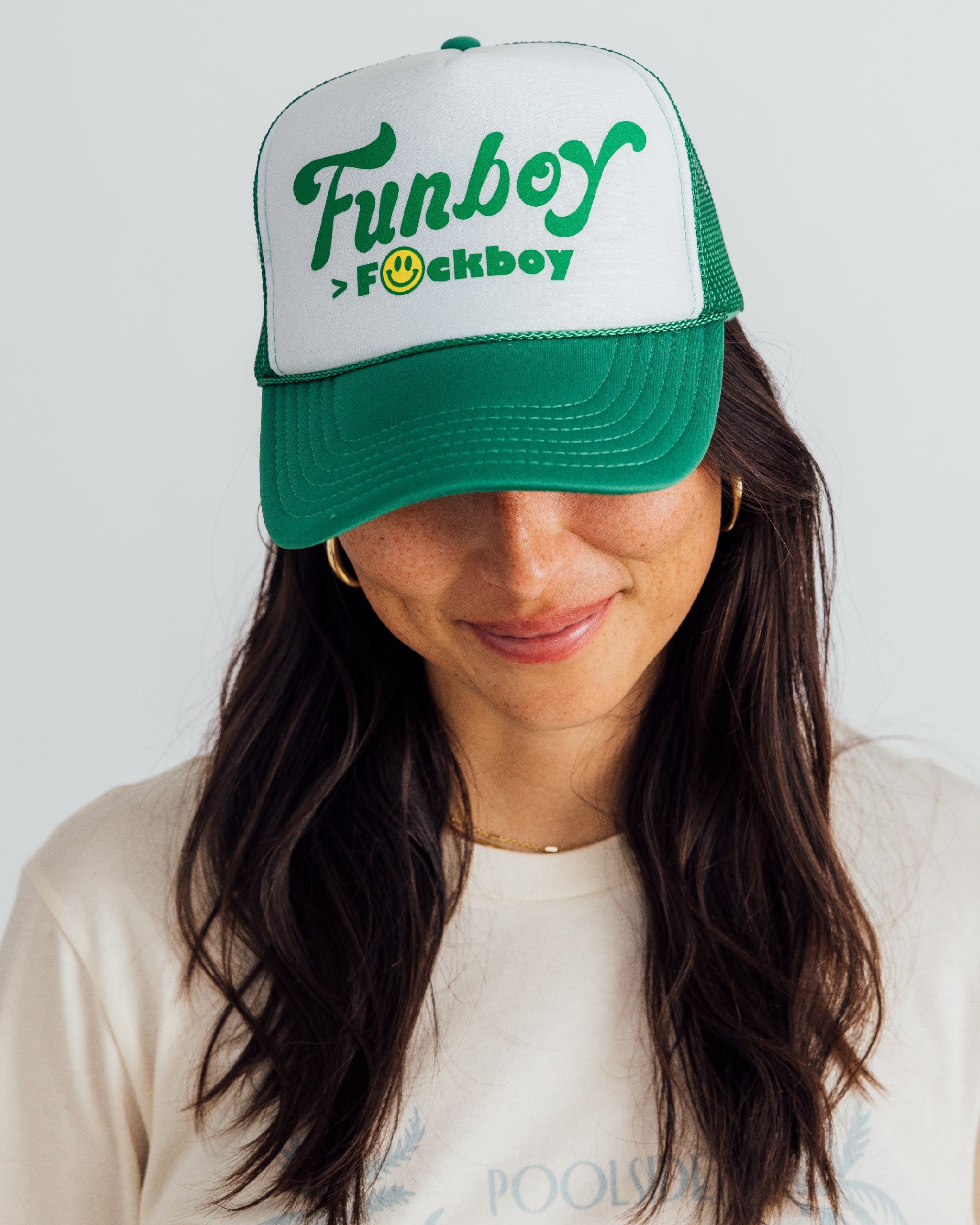 Funboy Merch - Funboy greater than green trucker hat