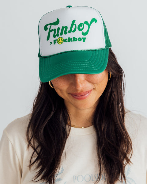 Funboy Merch - Funboy greater than green trucker hat