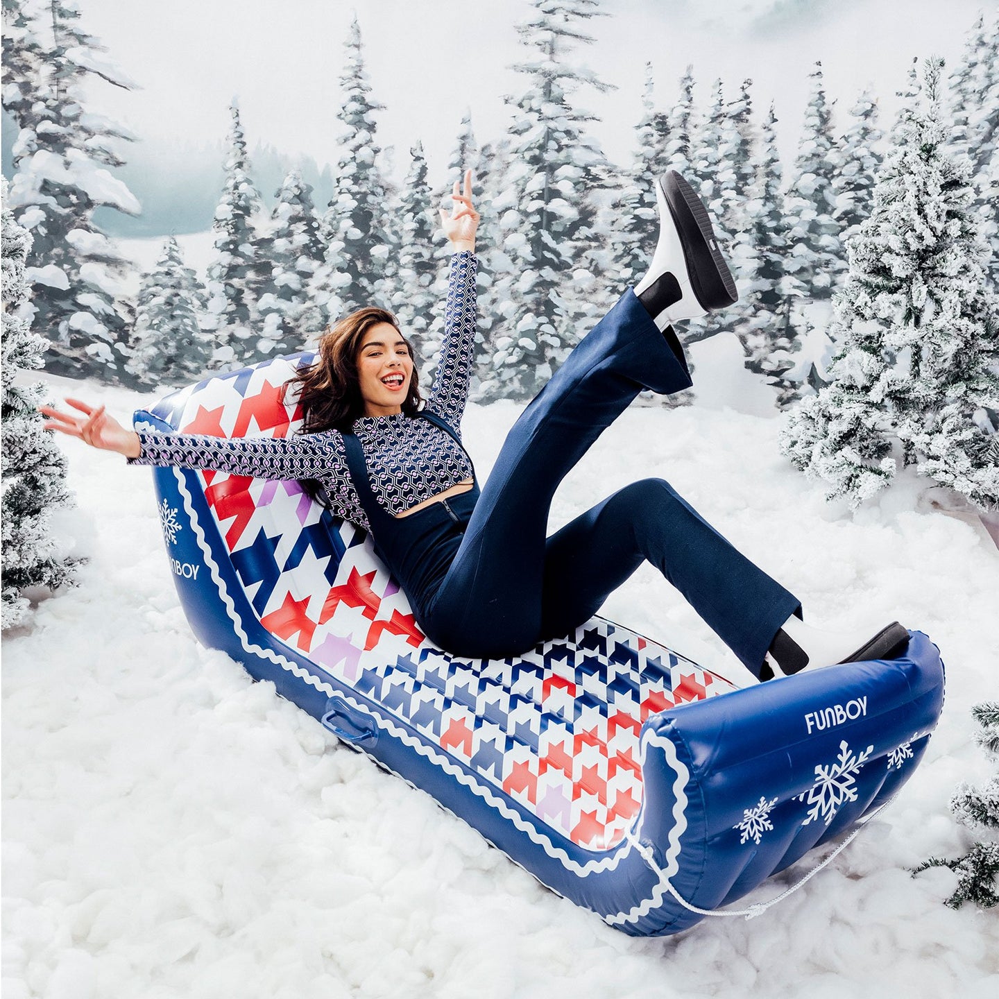 Snow Sled - Houndstooth Sleigh by FUNBOY