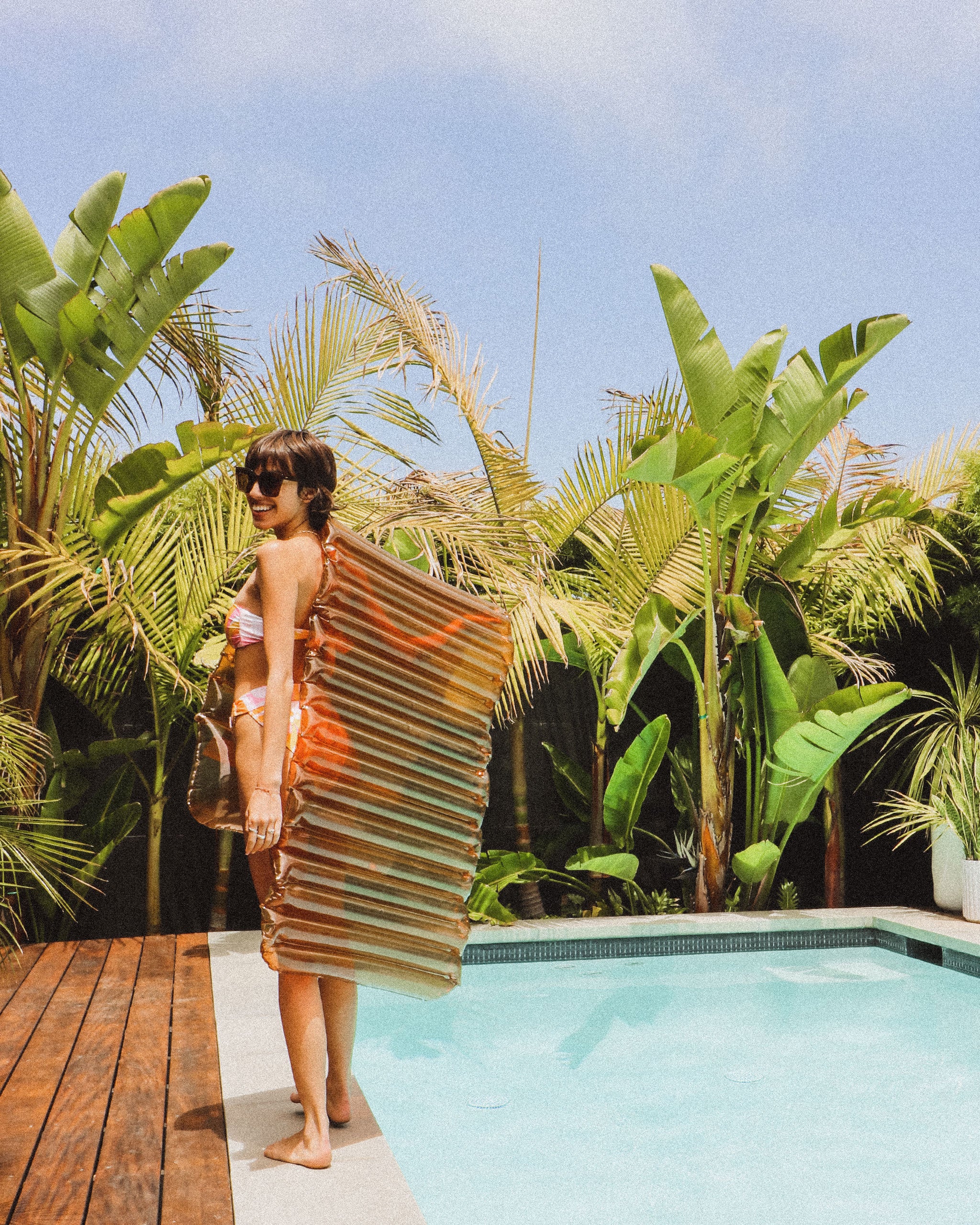 Best Travel Pool Float - Clear Mocha Lounger