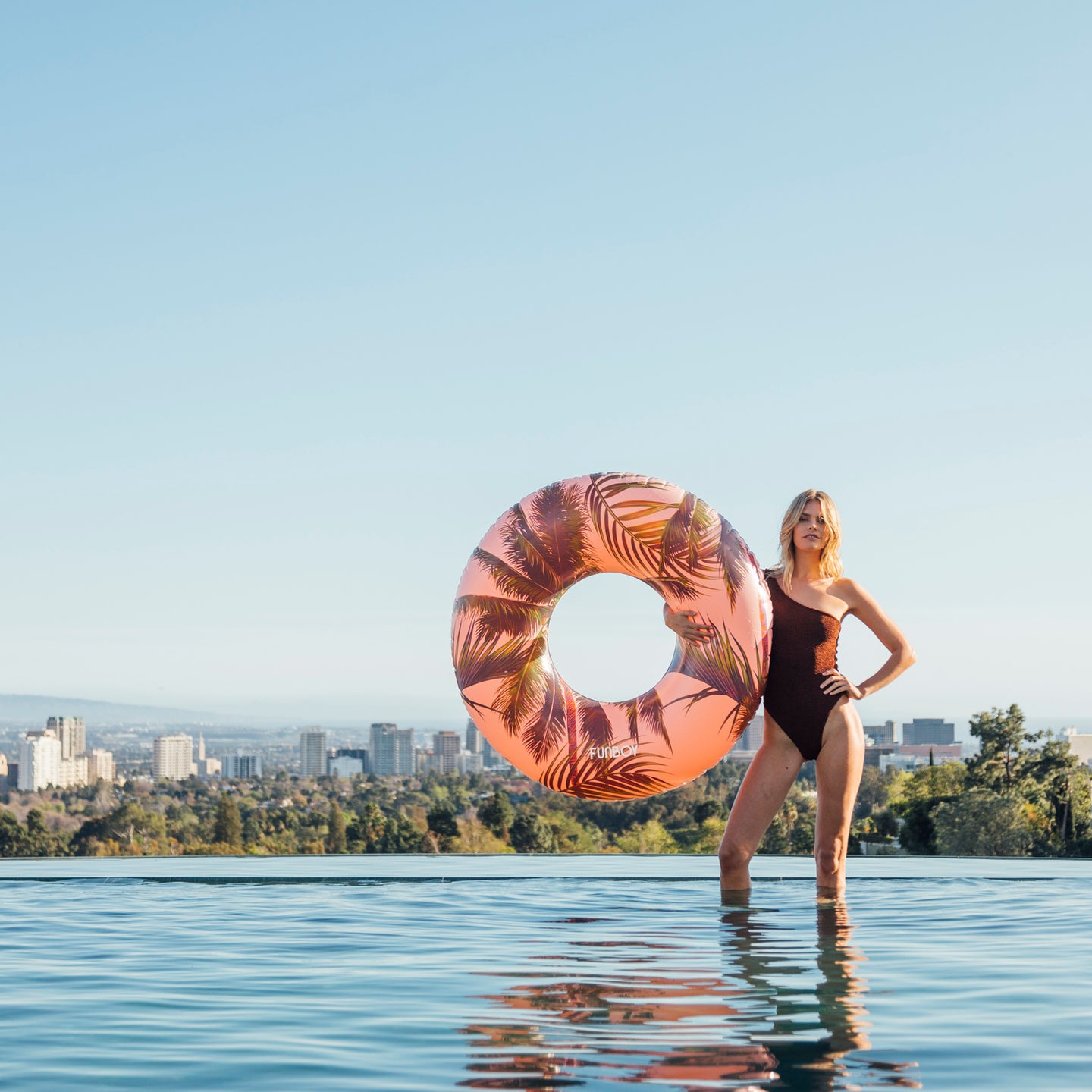 FUNBOY Pink Palm Tube Float