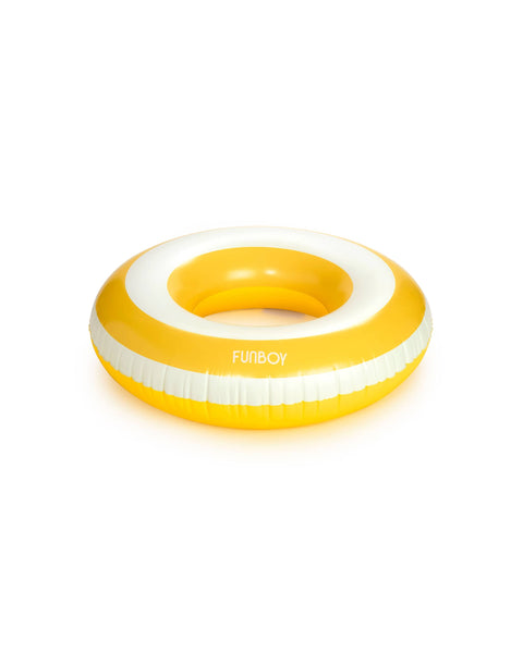 Yellow Striped Tube Pool Float